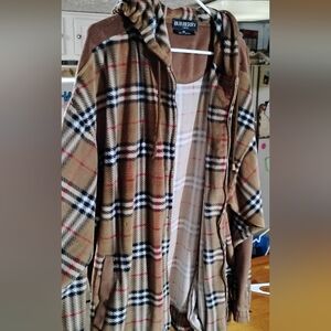 Burberry Brown Checkered Hooded Cape